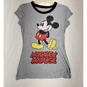 Disney Small Child  Mickey Mouse Size 5/6 Short Sleeve T-Shirt Gray